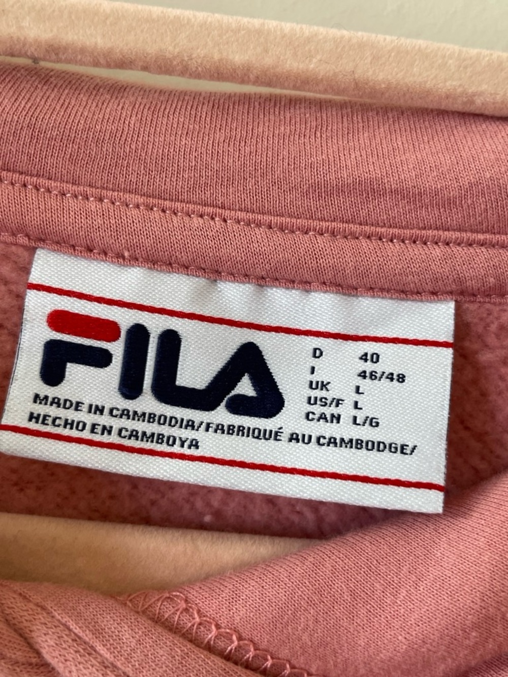 Fila Dusty Pink Logo Tag Sweatshirt
